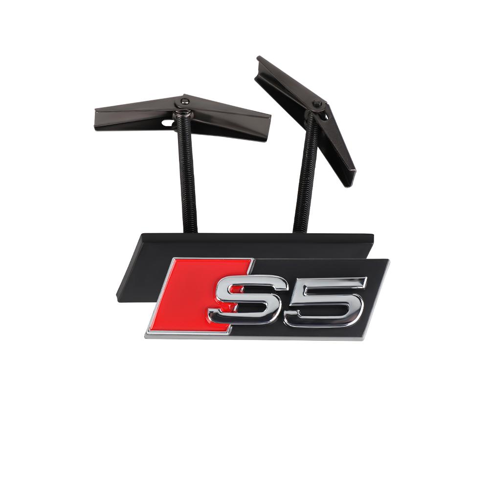 For Audi 3D ABS S3 S4 S5 S6 S7 S8 RS3 RS4 RS5 RS6 RS7 RS8 Logo Car Front Grille Emblem Decorative Accessories AutoBadge Styling