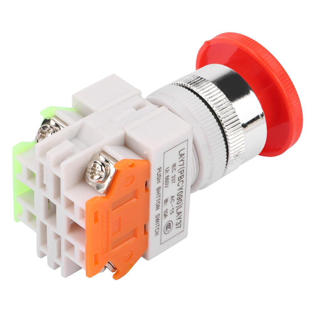 Self Locking Emergency Stop Mushroom Push Button Switch 22mm Mount LAY37 11ZS