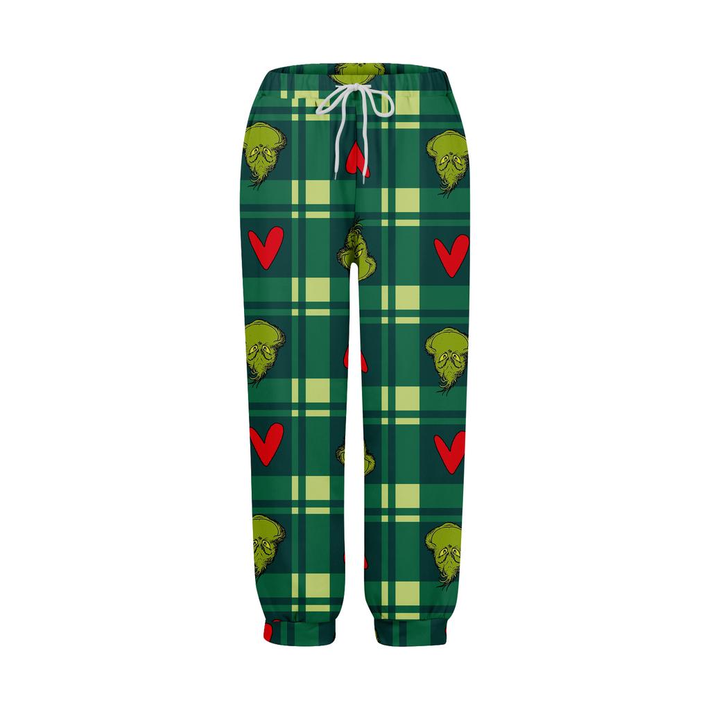 Women's Casual Fashion Home Print Velvet Sweatpants