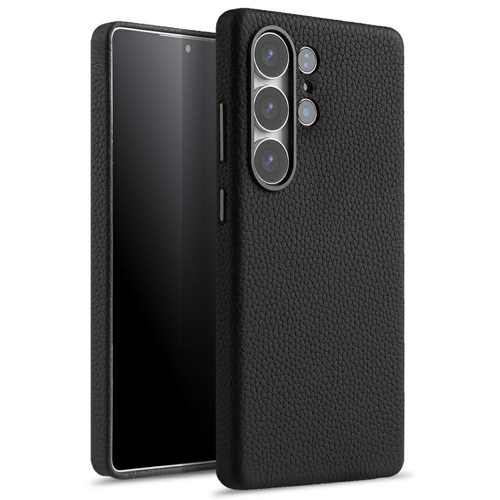 MELKCO Case for Samsung Galaxy S25 Ultra, Leather, Black