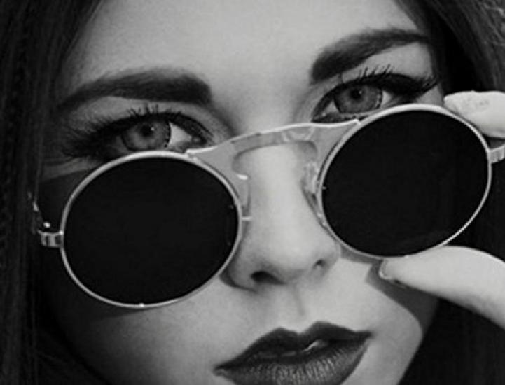 Круглые солнцезащитные очки очки стимпанк черные мужские и женские J's select_apparel откидные (золото)