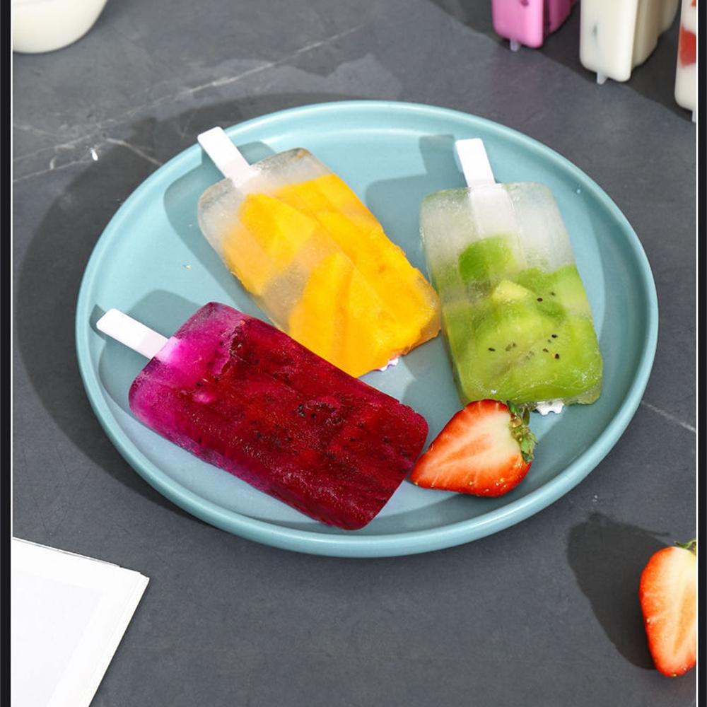 4 Ice Popsicle Mold with Stick&Lid Set Ice Cream Mold Popsicle Ice Cream Mold Ice Tray Diy Ice Cream Reusable Kitchen Tools