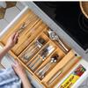 Bamboo Expandable Drawer Tray for Utensils Holder Adjustable Cutlery Organizer Wood Drawer Dividers Organizer For Silverware