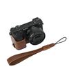 Oil Skin PU Leather Camera Half Body Case For Sony A6400 A6300 A6000 A6100 Battery Opening Bottom Cover WIth Hand Strap