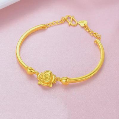 Браслет из вьетнамских бусин «Золотая песчаная роза»: Позолоченная мода для простого и стильного подарка