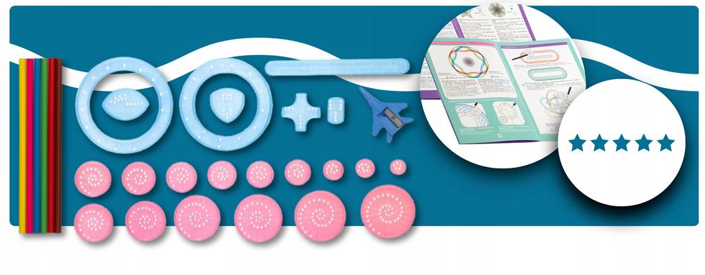 Creative Spirograph Drawing Set Stencils Crayons Sheets Gift
