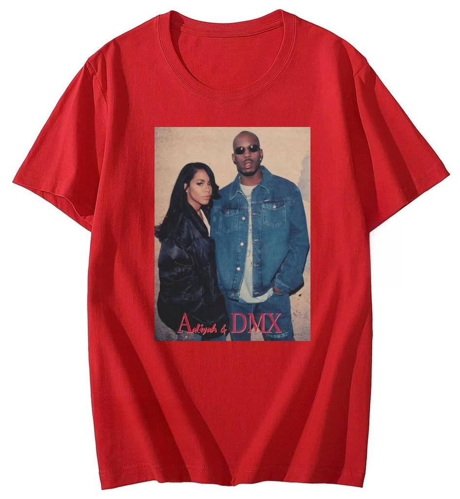 Fashion Summer Dmx and Aliyah Vintage T Shirt Anime T-Shirt Men Women Harajuku Casual Hip Hop Short Sleeve Tops Tees T Shirt