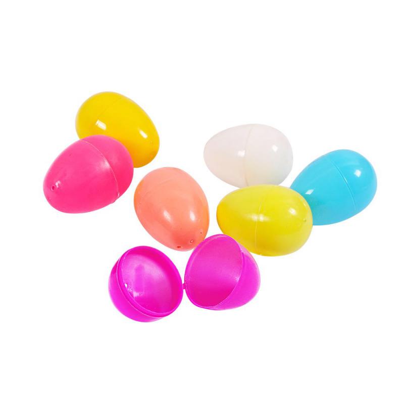 Twisted Egg Kids Durable Plastic Bright Color Open Easter Eggs Assorted Simulation Eggshell Holiday Easter Decorations