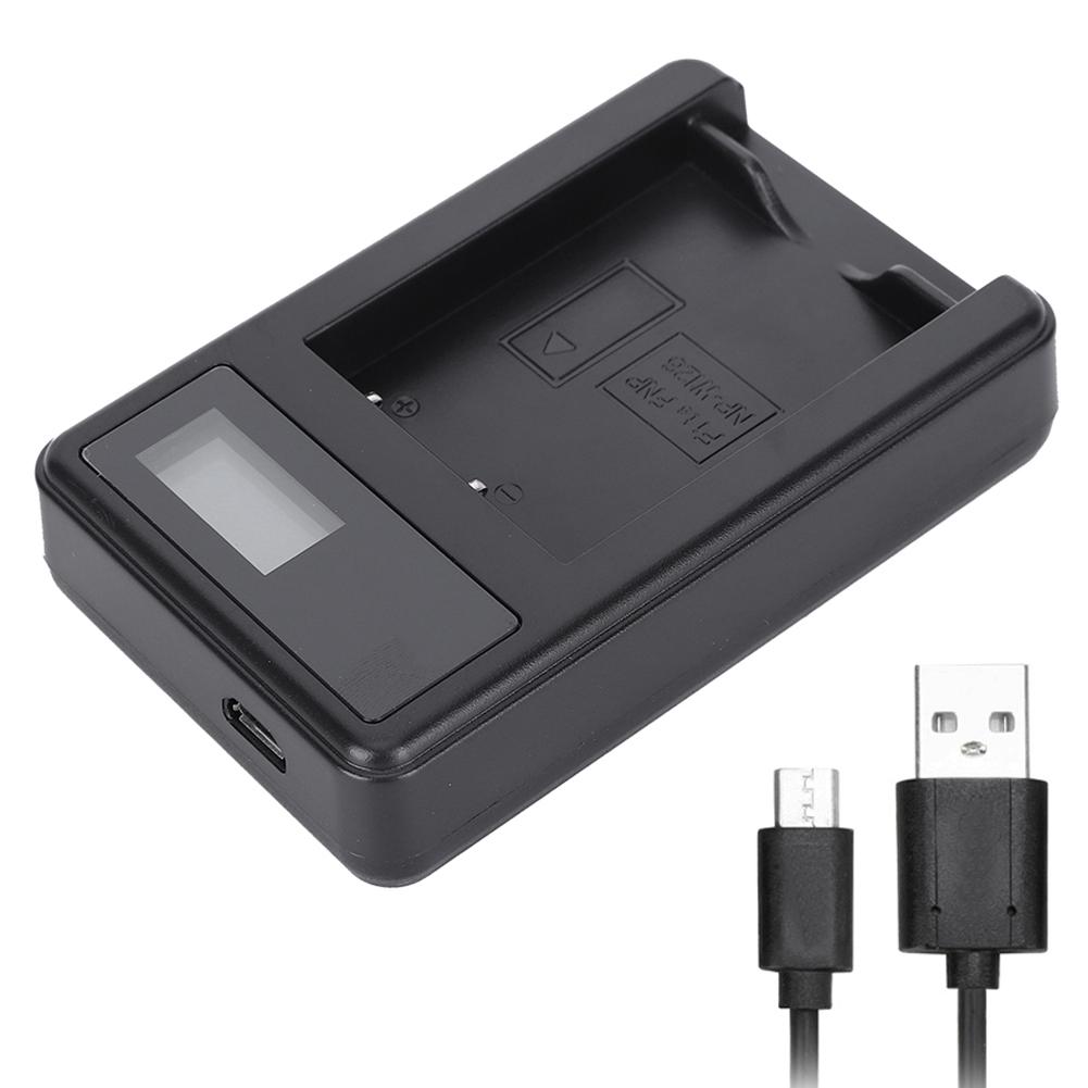 Mirrorless Camera Battery Single Charger with LCD Display USB Desktop Charger for Fuji NP