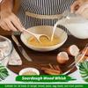 Long Handle Wooden Dough Whisk Comfortable Grip Manual Stirring Rod  Biscuits Preparation