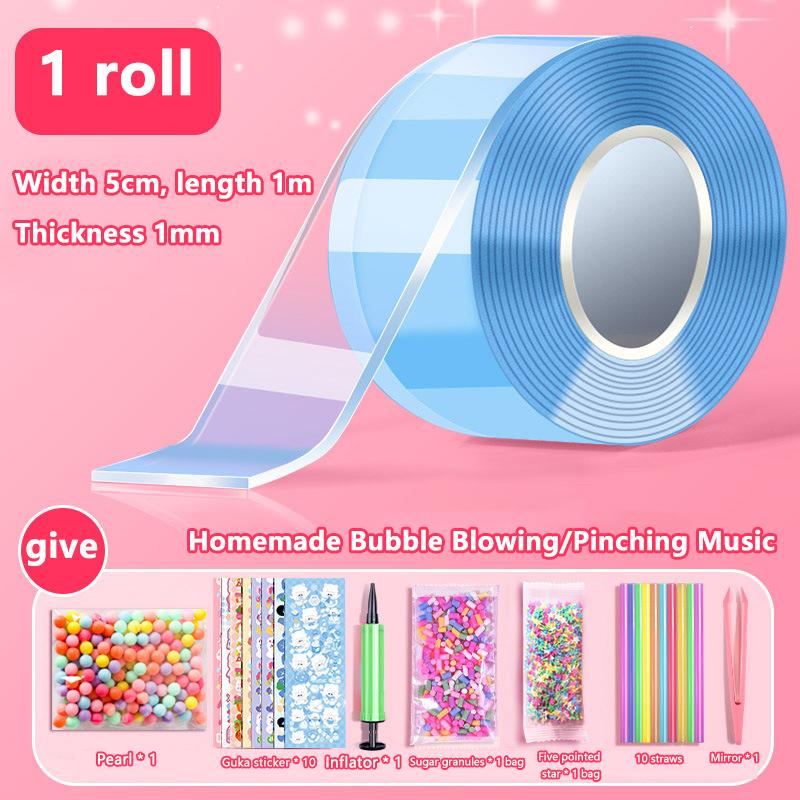 1 набор детских подарков Pet Nano Glue Diy Blow Bubble Nano Glue Двусторонняя лента Sticky Ball Tape Crafts Toys