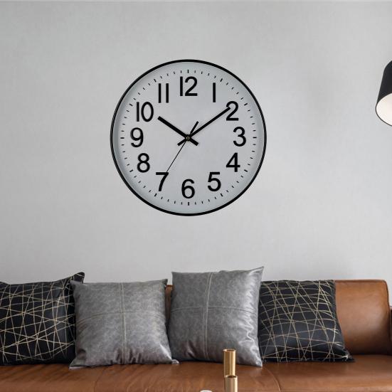 Wall Clock Large Numerals Design Easy-to-Read Battery Operated Modern Silent Non-Ticking Round Clock Wall Decoration