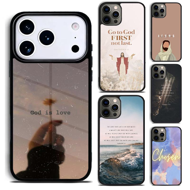 Чехол для телефона Иисус Христос Бог Благослови Вас для iPhone 17 16 15 Pro Max Air 14 13 12 11 Plus Ударопрочный Чехол