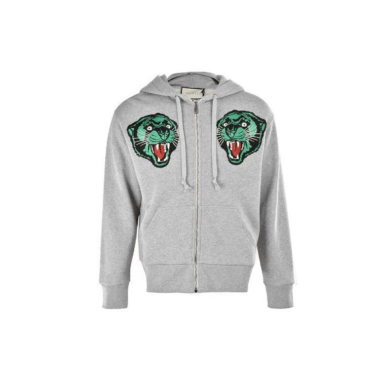 Gucci Толстовки Мужские Серые С Капюшоном Несъемным Средняя 519681-XJAOB-1097