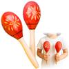 Ideamall Maracas, Wooden, Small, Set of 2 (Red)
