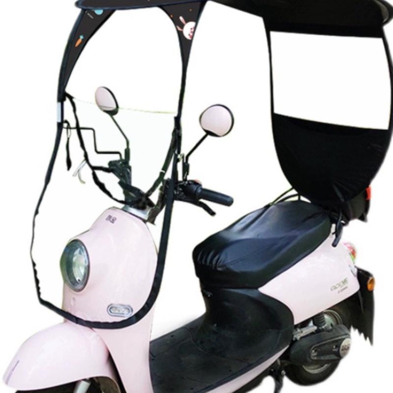 Тент-навес для электромобиля: Солнцезащитный козырек для велосипеда и мотоцикла с лобовым стеклом и дождестойким зонтом.