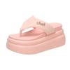 Fashion Women Clip Toe Chunky Platform Slippers for Summer 9CM Wedge Heels Flip Flops Woman Black Slip-On Thick Bottom Sandals Laides