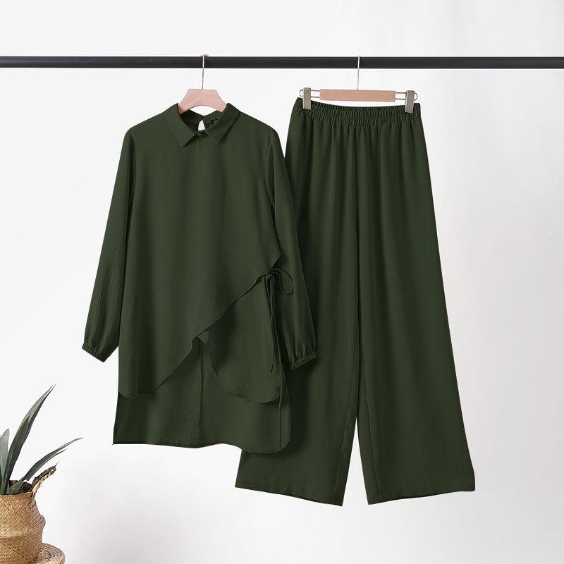 Autumn 2025 European & American Women's Loose Casual Muslim Fashion Two-Piece Set