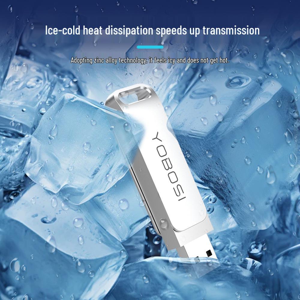 Металлическая USB-флешка с вращающимся корпусом двойного назначения - Высокоскоростная 32 ГБ, 64 ГБ, 128 ГБ, большой емкости