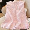 Eugen Yarn Women's Vest Summer Thin Vest Retro Buckle Vest Embroidered Vest