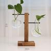 Creative Wooden Frame Hydroponic Glass Vase for Desktop Flower Arrangements