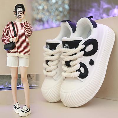 Корейская версия плоской подошвы повседневные туфли на толстой подошве 2024 Новая мода повседневная простая универсальная женская обувь осеннее время
