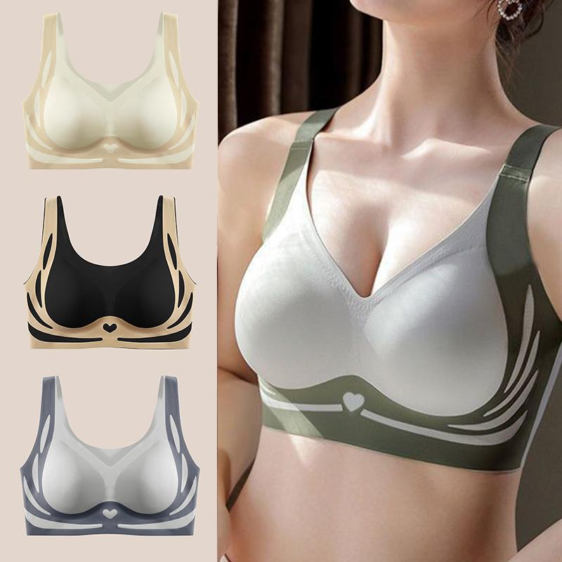 Women's Seamless Bras Gathering Push-Up Breasts Bra No Steel Ring Lifting Breathable Underwear