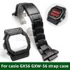 Ремешок для часов GX56/GWX56 + Металлическая рамка Корпус Ремешок для Casio G-Shock GXW56/GWX56BB - Нержавеющая сталь Серебристый/Черный + Инструменты для замены