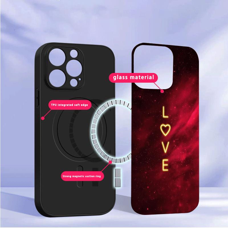 Великолепная Огненная Роза Подходит для iPhone 17 Pro Max 16E 15 Pro 14 13 Plus 12 mini 11 16 Air 17Pro Магнитный Стеклянный Чехол для Телефона