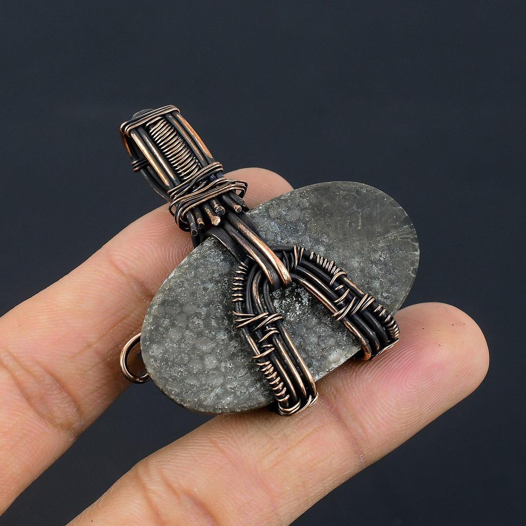 Stingray Coral Pendant, 999 Copper Wire Wrapped Gemstone Jewelry, Handmade Pendant, For Mother Day