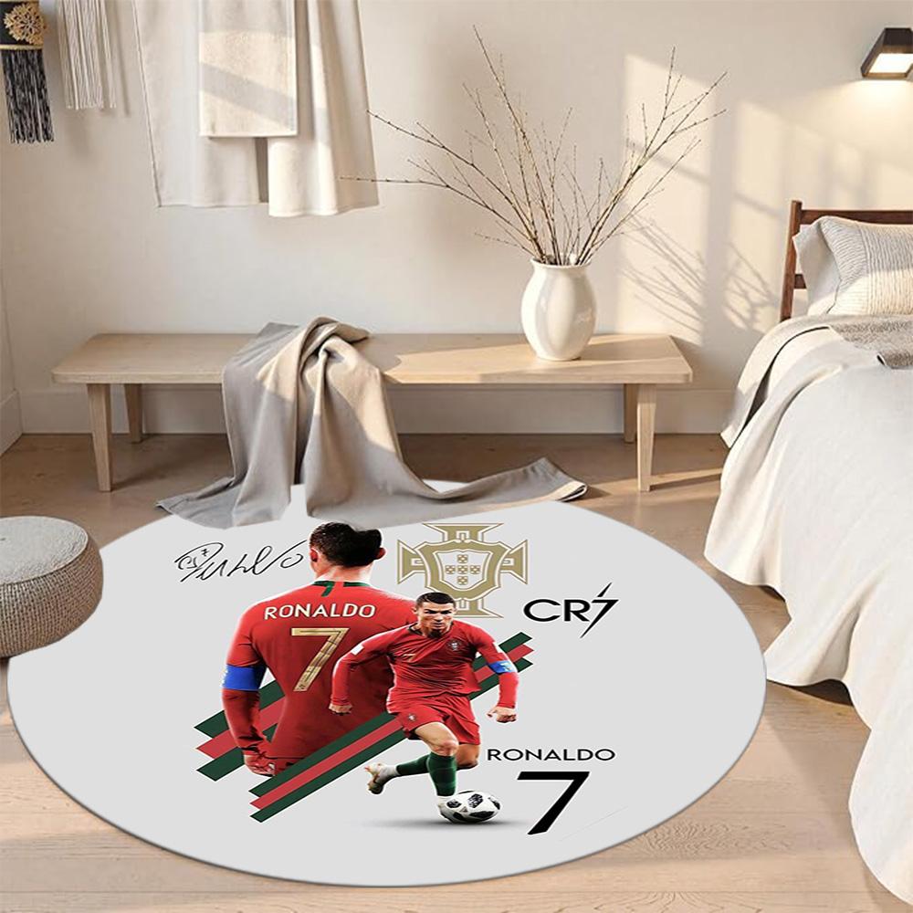 Cristiano Ronaldo Round Carpet Suitable for Kitchen Dining Room Game Room Balcony Anti-slip Round Rug Office home decor
