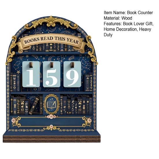 Счетчик книг, прочитанных в этом году, Отслеживатель до 999 книг, Деревянный годовой трекер челленджа по чтению, с цифрами, Украшение для книжной полки, Подарок для книголюбов
