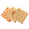50Pcs Cute Cartoon Square Wax Paper Sandwiches Burgers Fries Fried Wrappers Bags Waxed Paper Baking Paper Food Packing Pouches