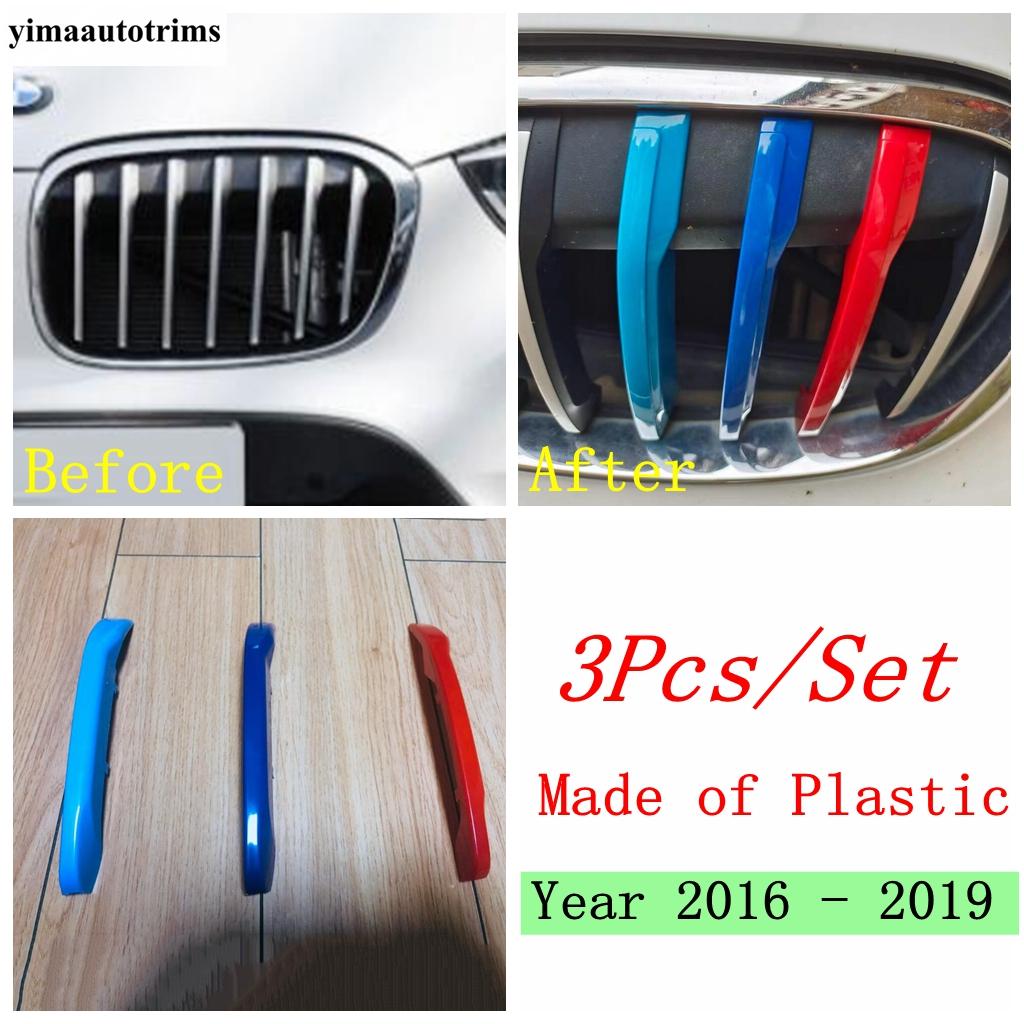 For BMW X1 F48 2016 - 3PC Three Color Front Grille Air Intake Mesh Net Decorative Strip Decoration Cover Trim Accessories
