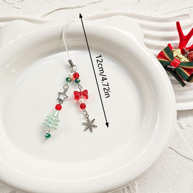 Рождественская елка телефонная цепочка снежинки капли воды анти-потеря шнурок чехол для наушников подвеска сумка Декор