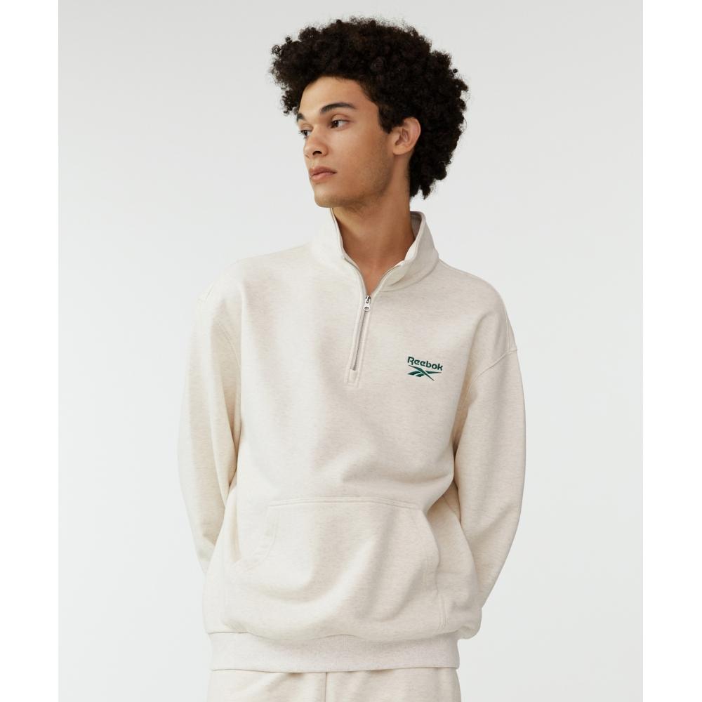 Reebok Свитшот Victory Half Zip Up бежевый