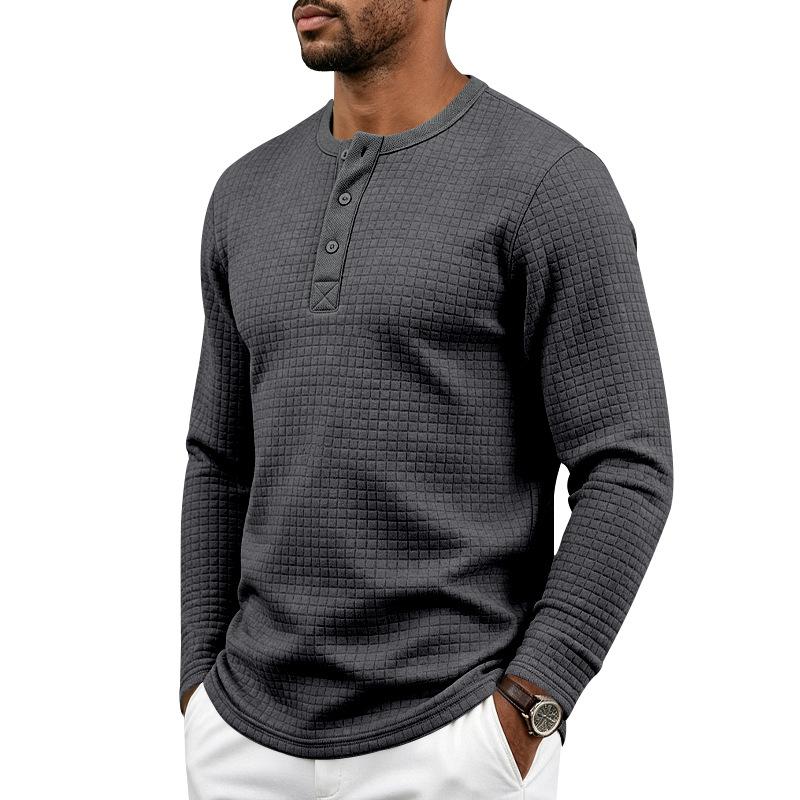 Men S Vintage Loose Fit Long Sleeve Henley T Shirt