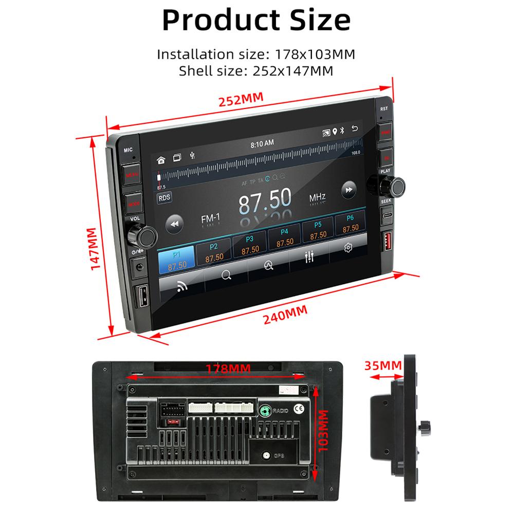 8 Inch For Lada Priora I 2013-2018 2 Din Car Radio Multimedia Video Player Android GPS Navigation Audio Carplay 2+32GB
