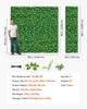 Artificial Plant Wall, 4 PCS 61 x 243.8 cm Artificial Boxwood Panels, Sun Protection Greenery Backdrop Privacy Hedge Fence, Fake Grass Screen for