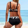 Женский купальник с принтом, купальный костюм из двух частей, пляжная одежда, бикини, большие размеры S-5XL