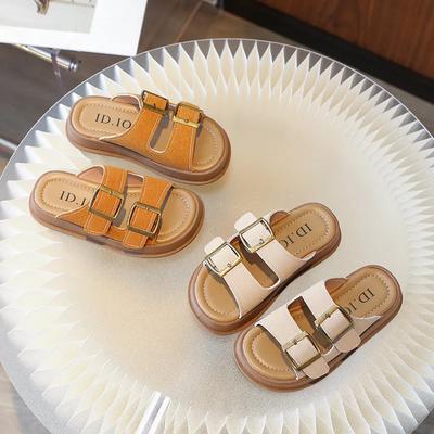 Тапочки для девочек в стиле ретро Boken Shoes 2024 Летние новые детские универсальные пляжные туфли для отпуска Модные сандалии для мальчиков на открытом воздухе Грязенепроницаемые
