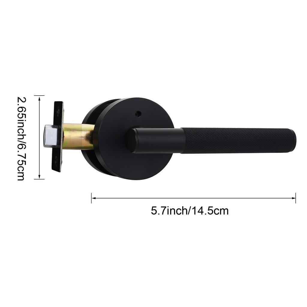 Viladepot Ручка-защелка для двери сPrivacy, рифленая ручка-рычаг, замок для двери спальни, ванной комнаты, проходной двери, реверсивный, без ключа