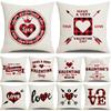 New Style Pillow Cover Valentine's Day Plaid Love Series Linen Pillow Cover Sofa Cushion