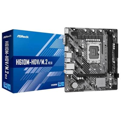 Материнская плата ASRock, совместимая с процессором Intel серии H610 Материнская плата H610 MicroATX Авторизованный дистрибьютор H610M-HDV/M.2 R2.0 (LGA1700) [Одомашненный