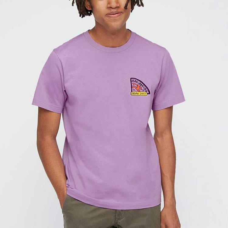 Uniqlo X Keith Haring X Tokyo Графический принт Футболка с круглым вырезом Унисекс Топы Синий Фиолетовый 437536-72