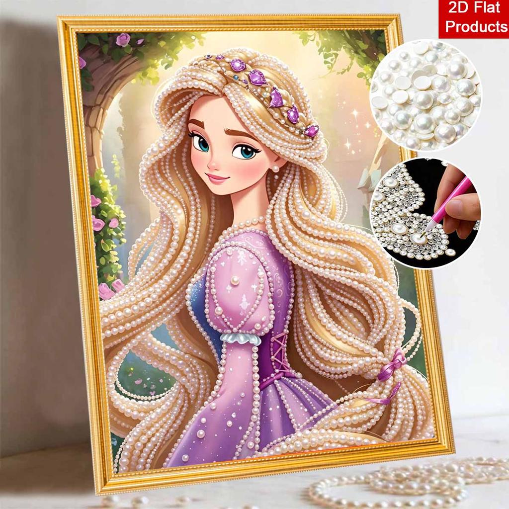 Disney Rapunzel pearl painting handmade diy pearl art painting simple living room hanging painting decoration