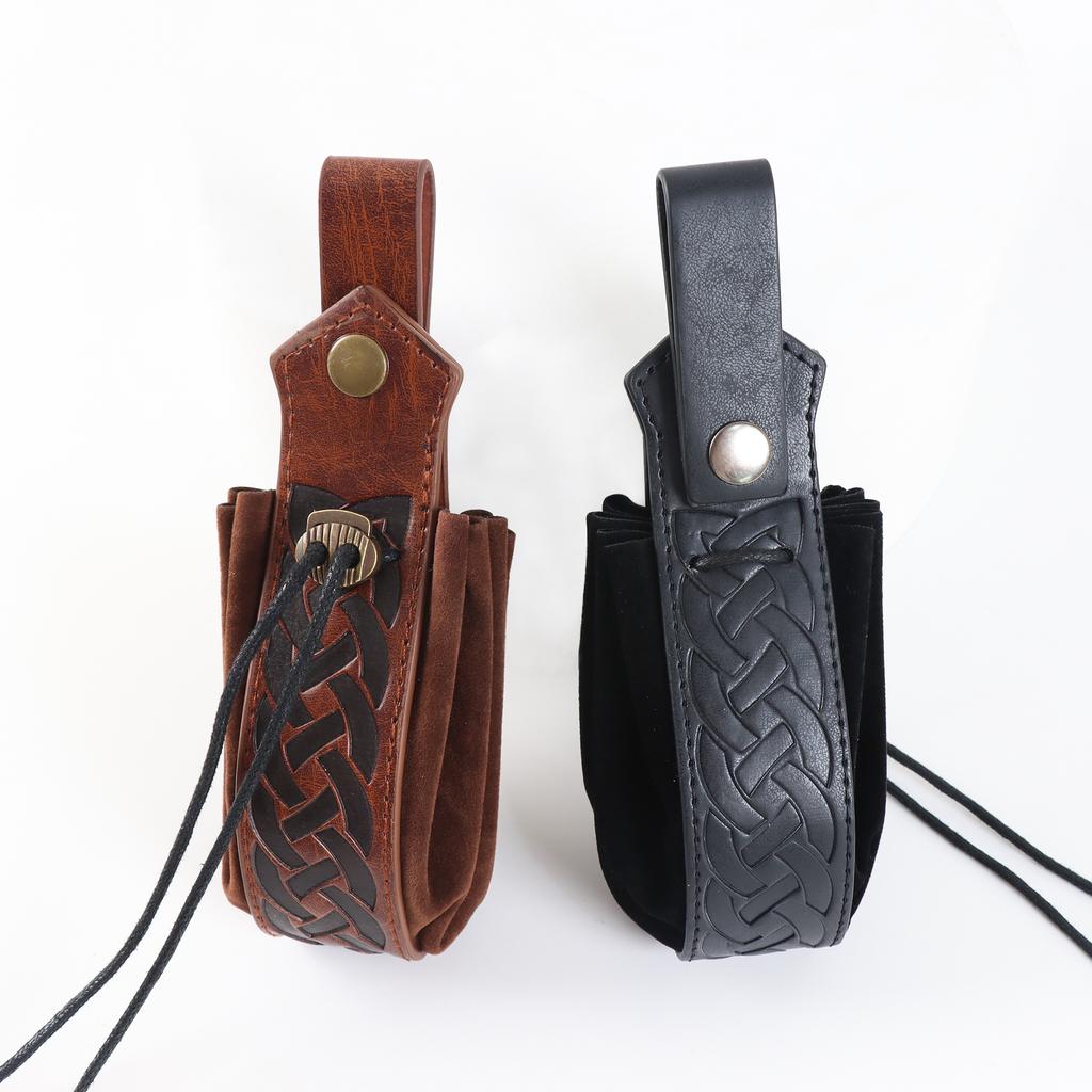 5PCS Halloween Costume Accessories Set Medieval Renaissance Knight Belt Viking Vintage Sac Cosplay Props Leather Waist Belt Set
