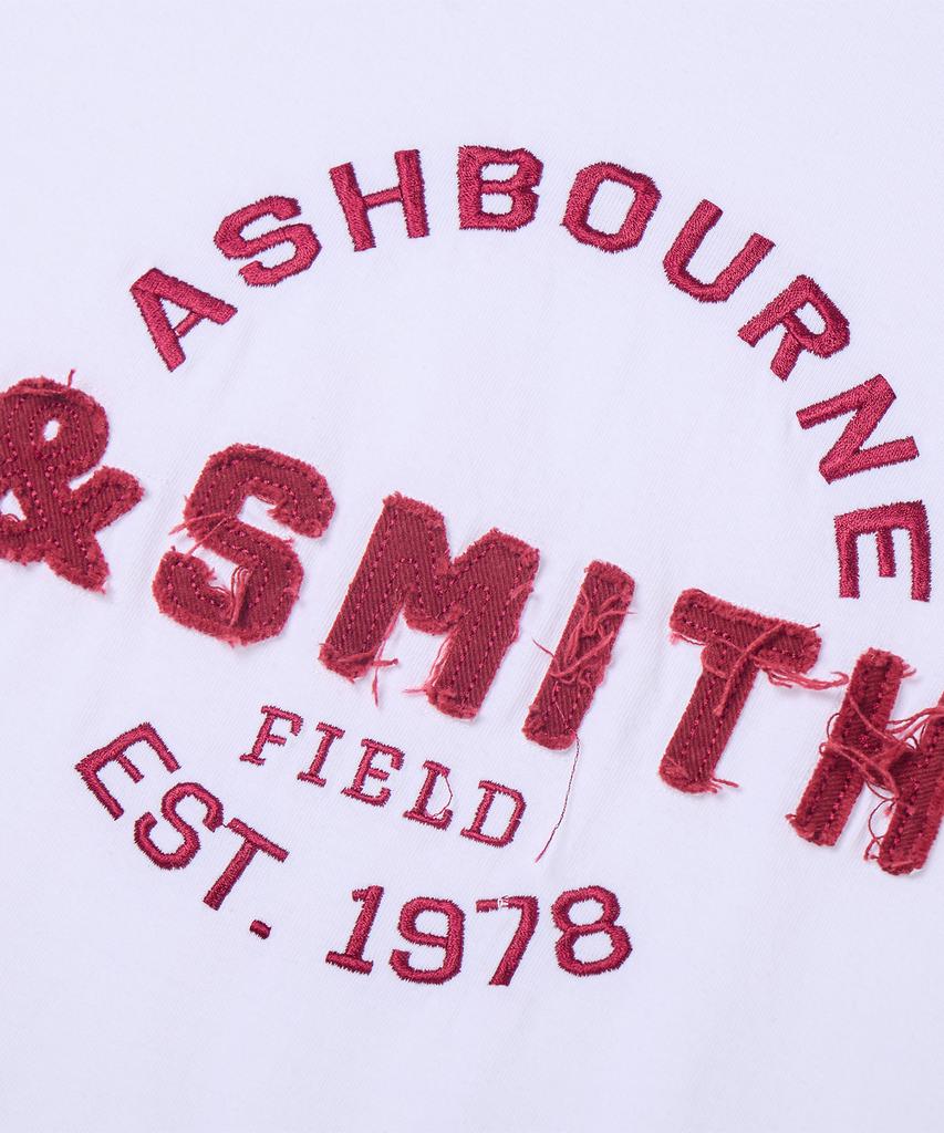 Aeswibon&Seumiseu [Женская] Футболка с коротким рукавом Ashbourne&Smith с нашивкой Ash1013_Белый