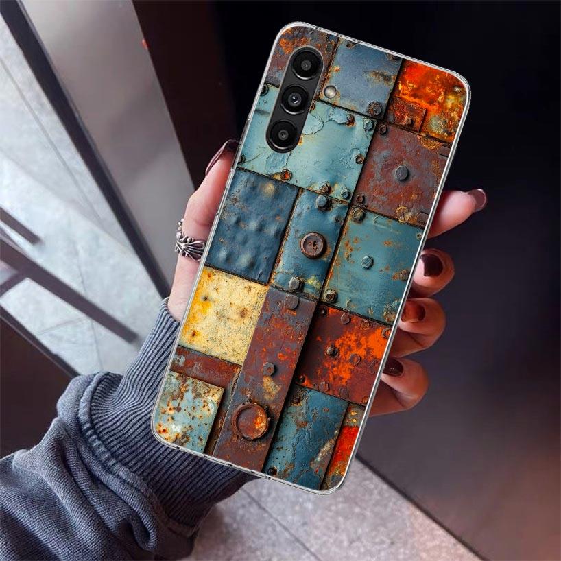 Vintage Industrial Style Rusty Pattern Phone Case For Samsung Galaxy A17 A57 A37 A16 A26 A36 A56 A15 A25 A35 A55 A14 A13 A54 A53