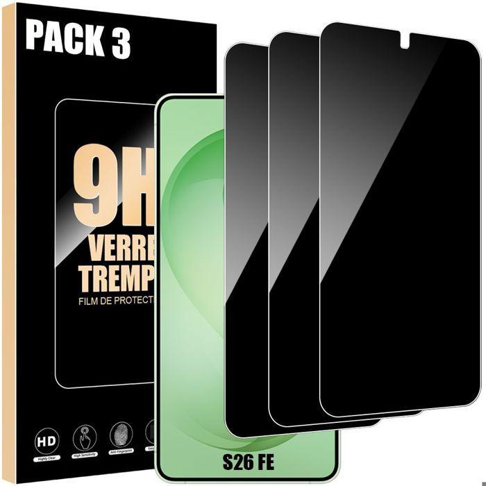 3 Verre Trempé Anti-Espion pour Samsung Galaxy S26 FE, Vitre Protection Rigide Installation Facile